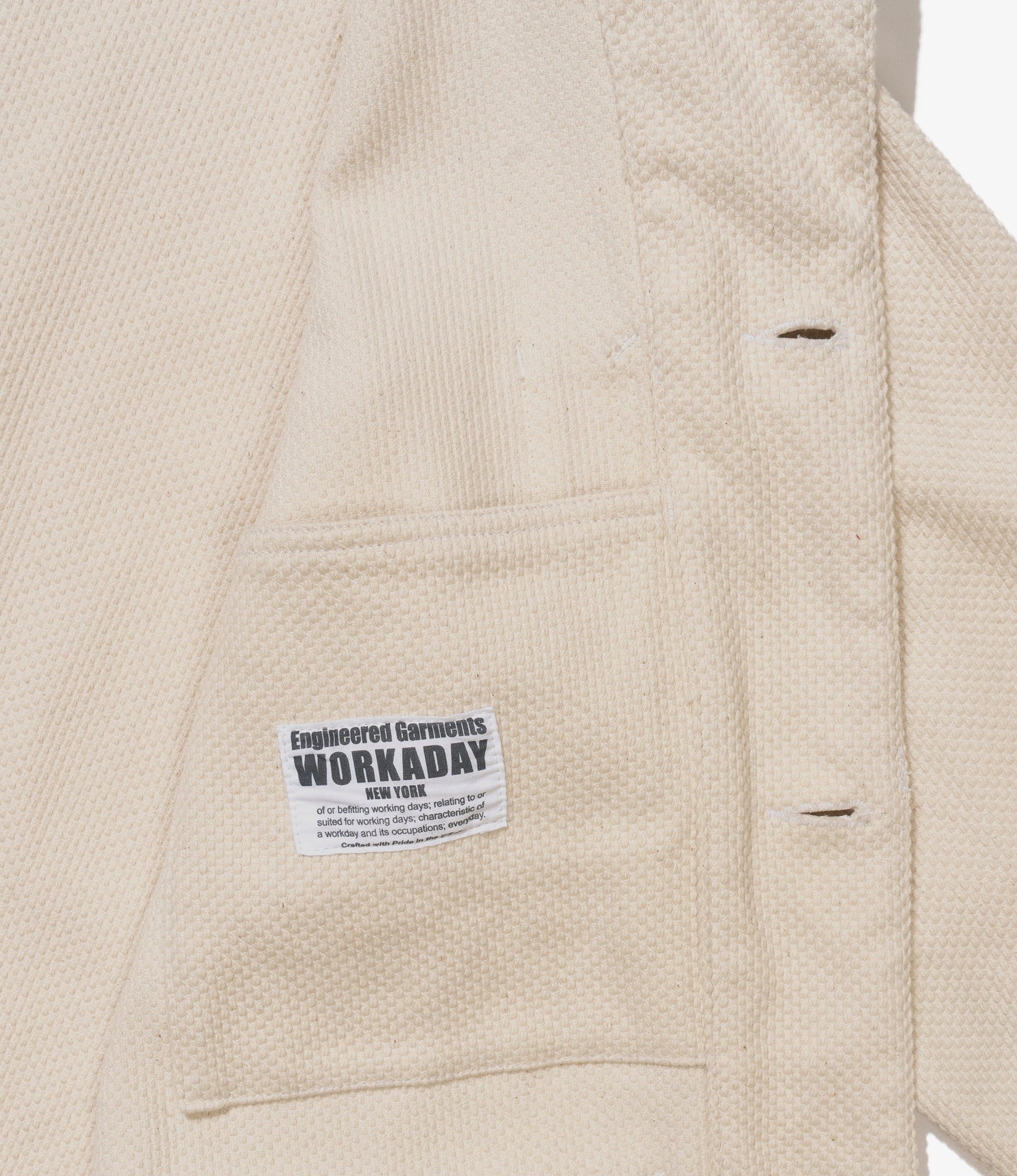 Utility Jacket - Natural Cotton Heavy Basketweave