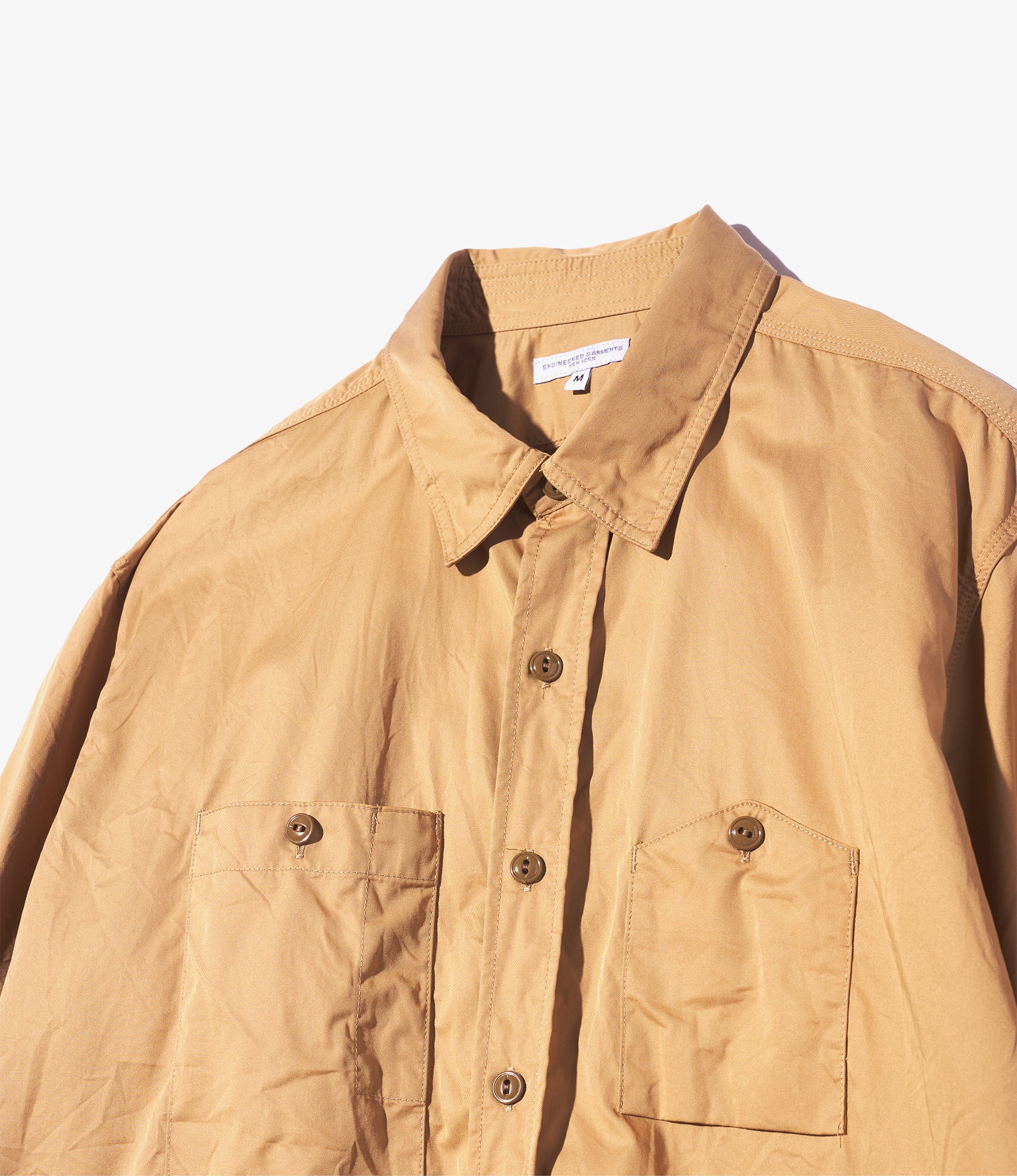 Work Shirt - Khaki Cotton Superfine Twill