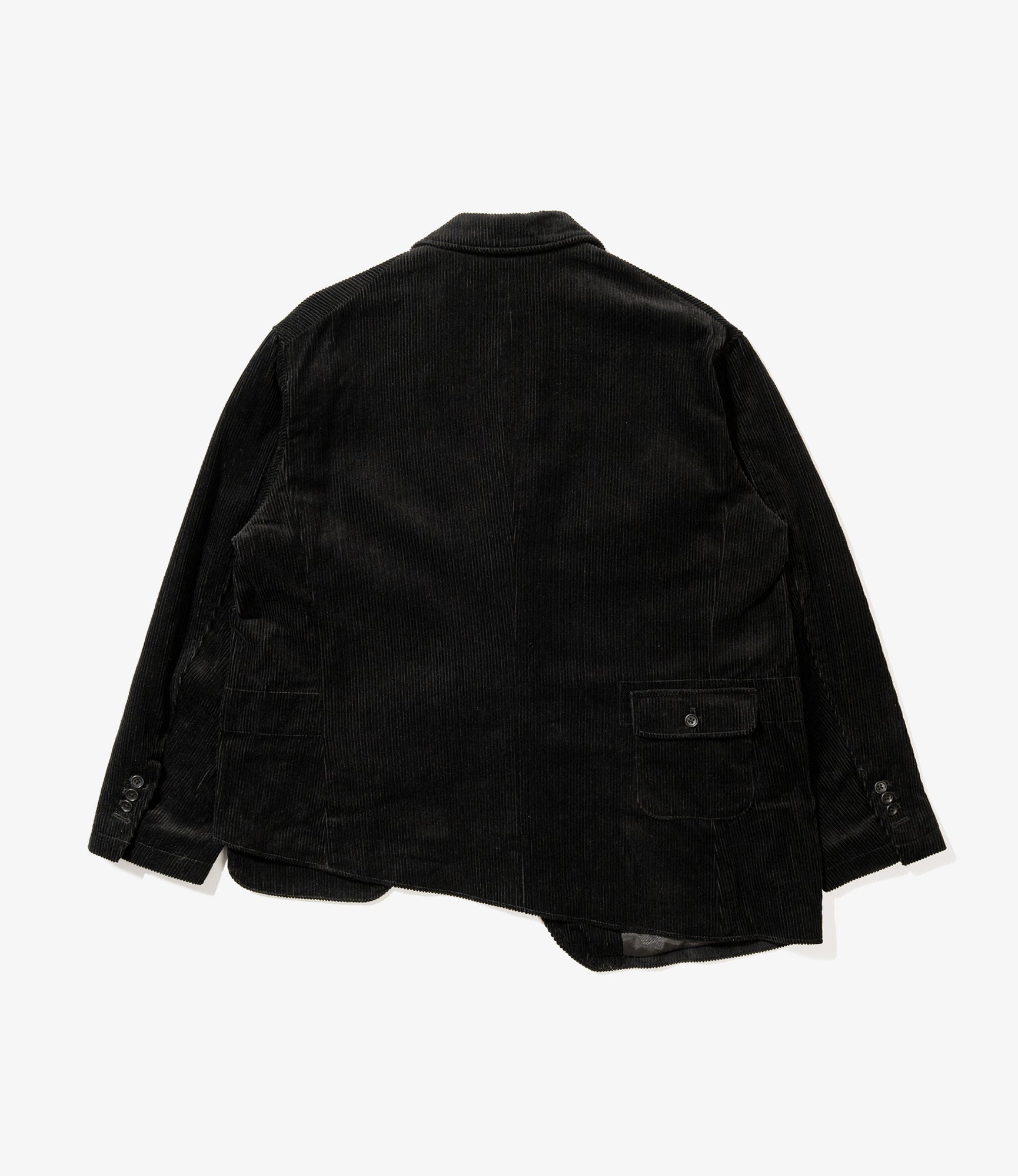 Slanted Jacket - Black Cotton 8W Corduroy