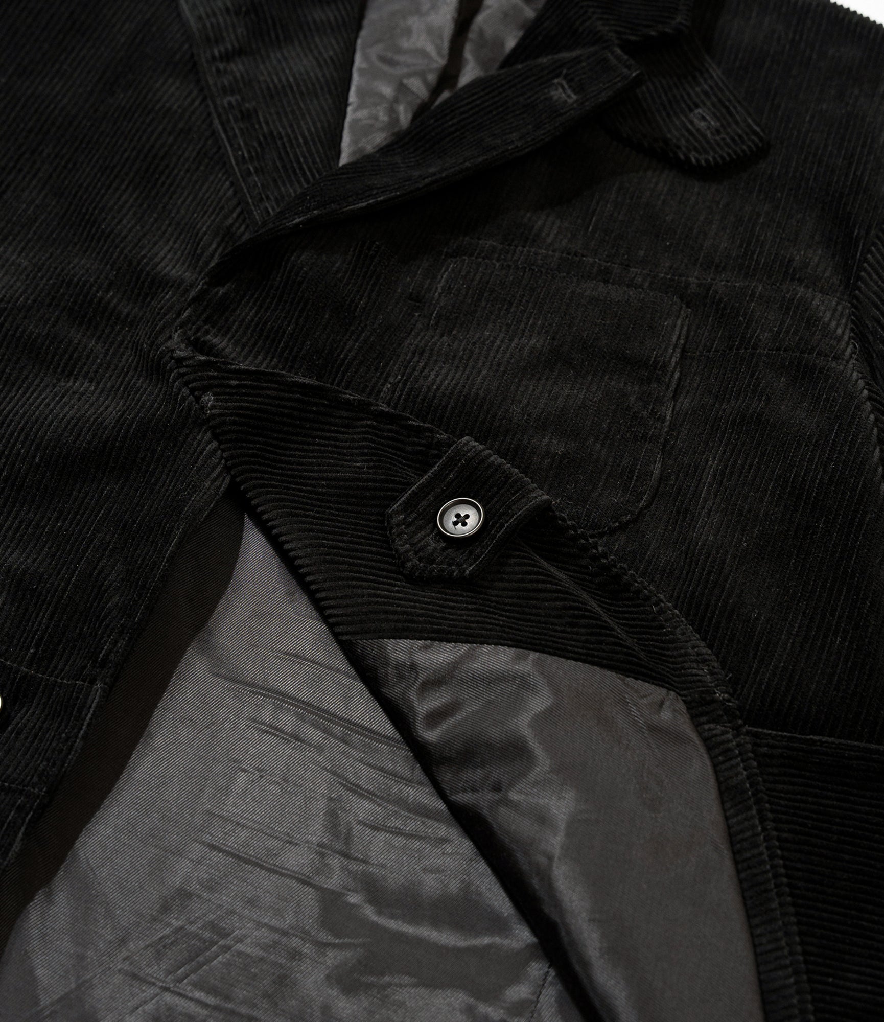 Slanted Jacket - Black Cotton 8W Corduroy