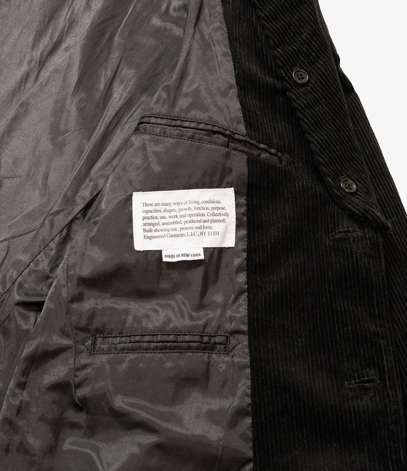 Trans Jacket - Black Cotton 8W Corduroy