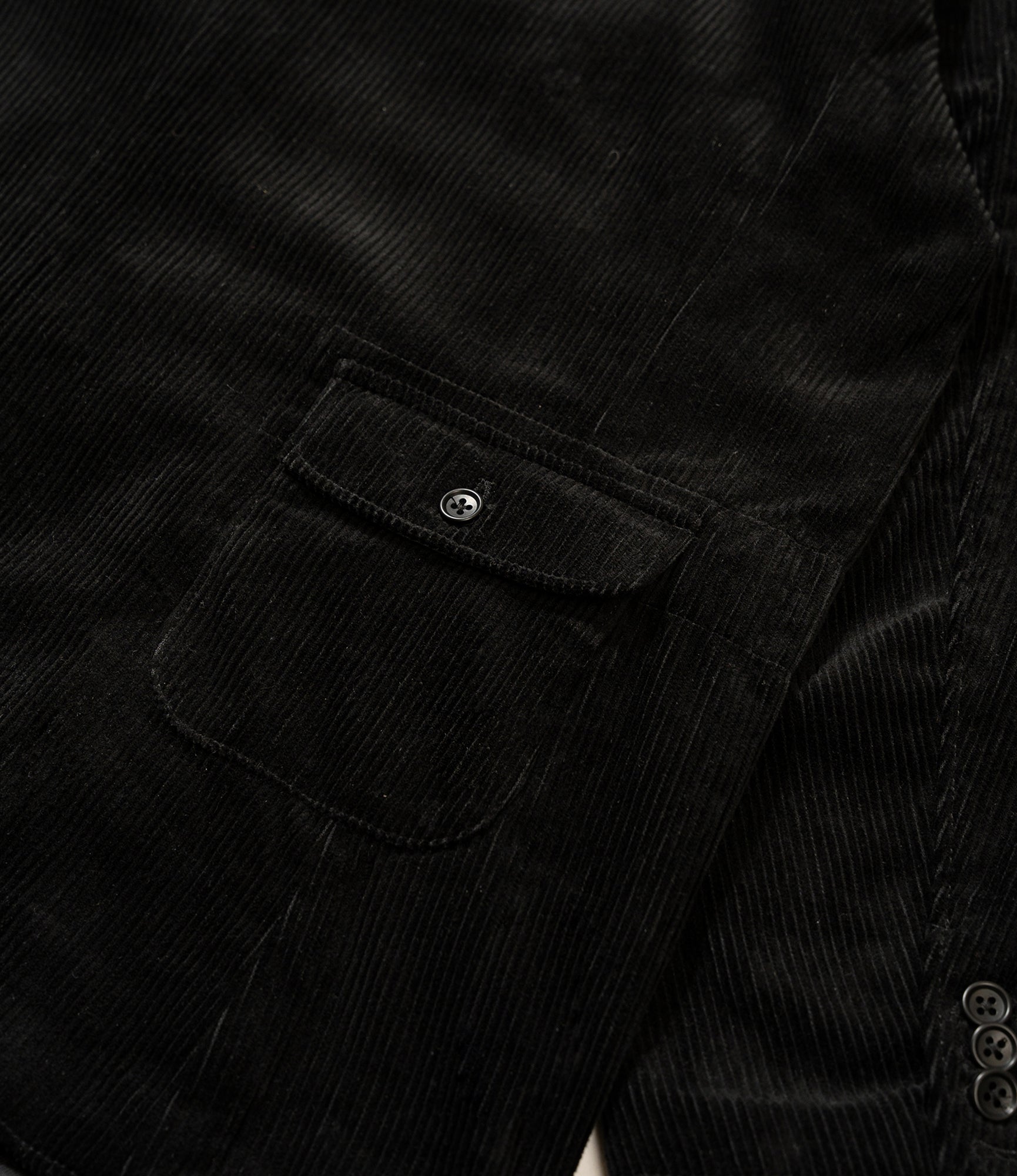 Slanted Jacket - Black Cotton 8W Corduroy