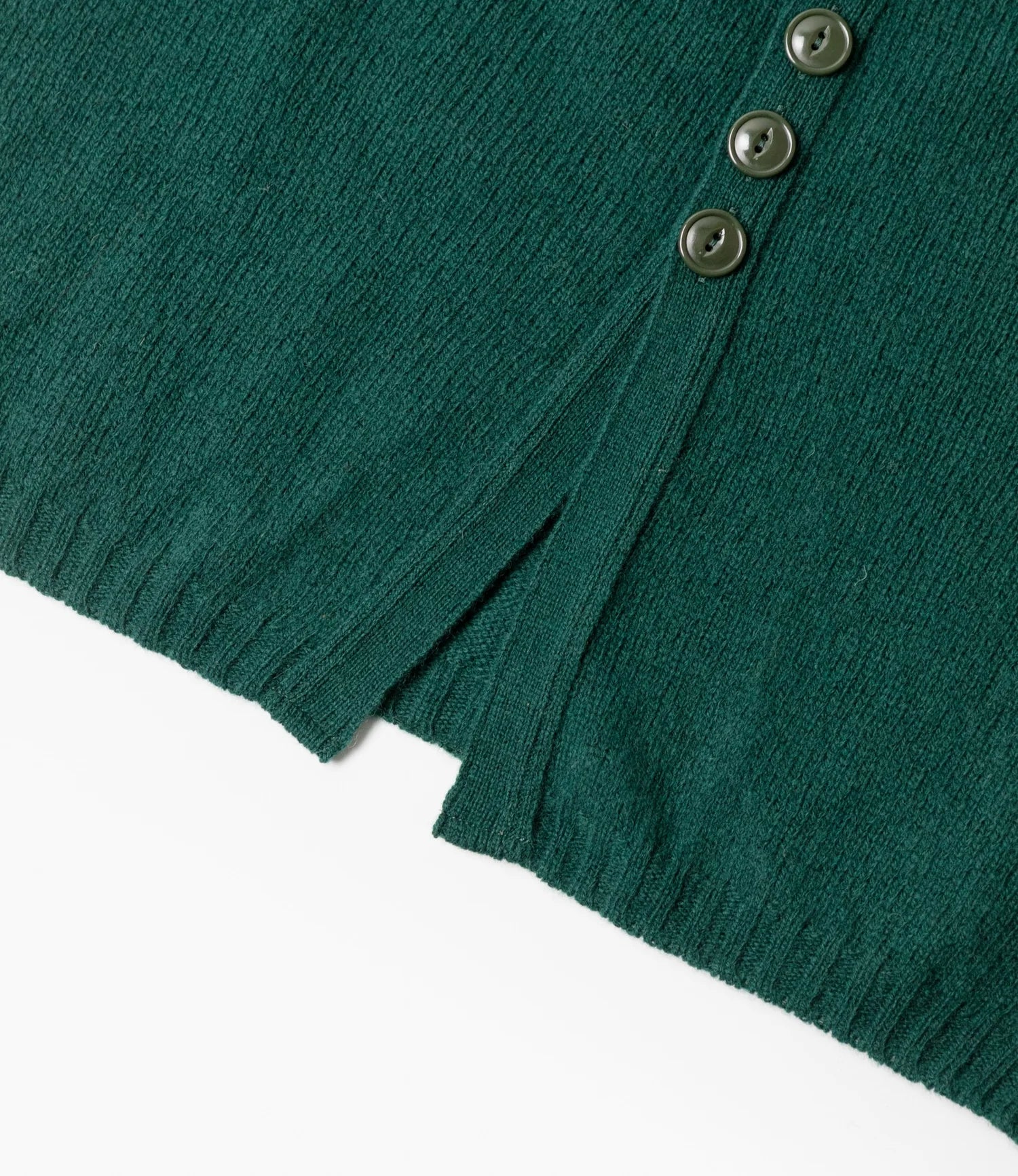 Fisherman Cardigan - Green - Shetland Wool