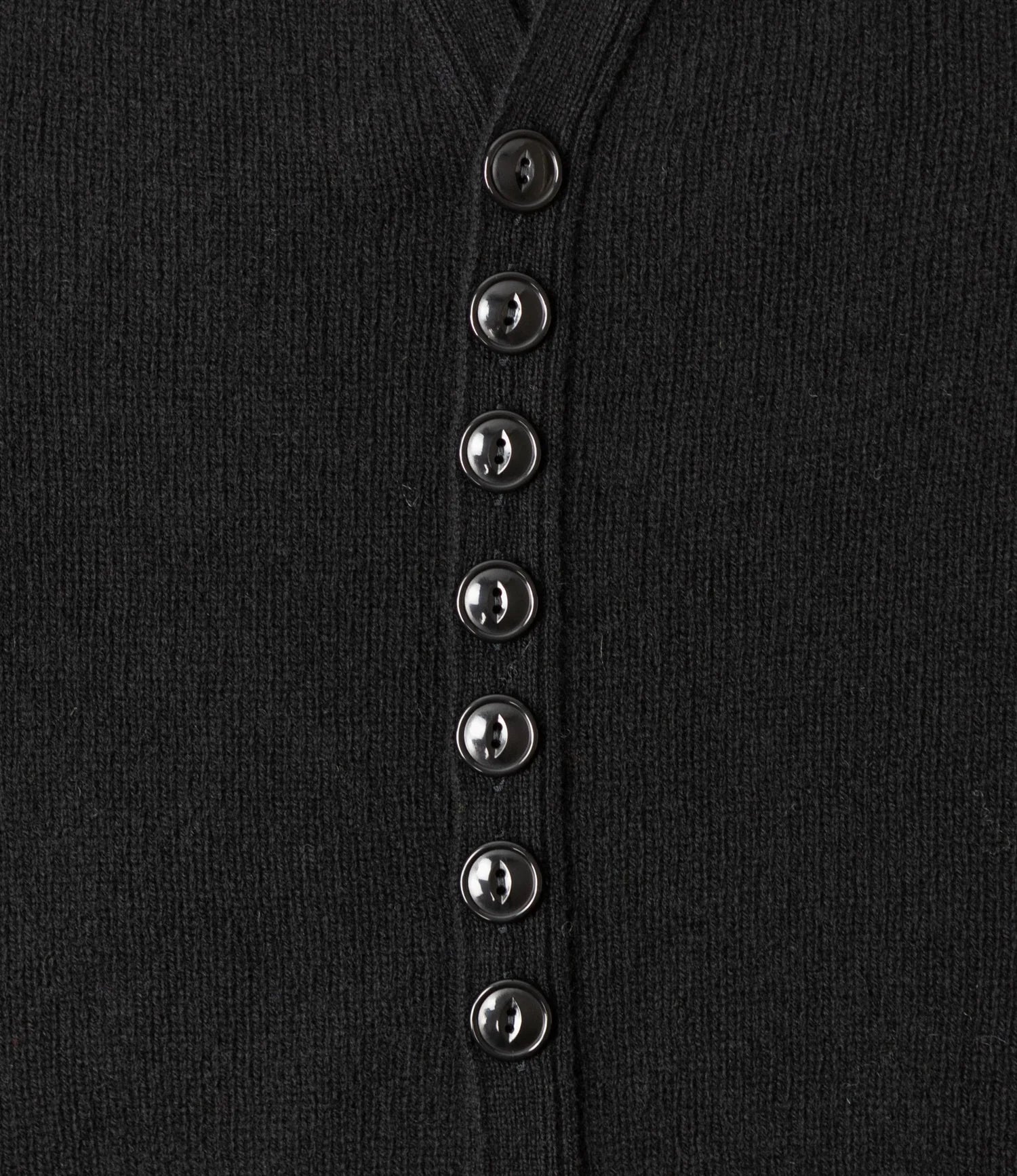 Fisherman Cardigan - Black - Shetland Wool