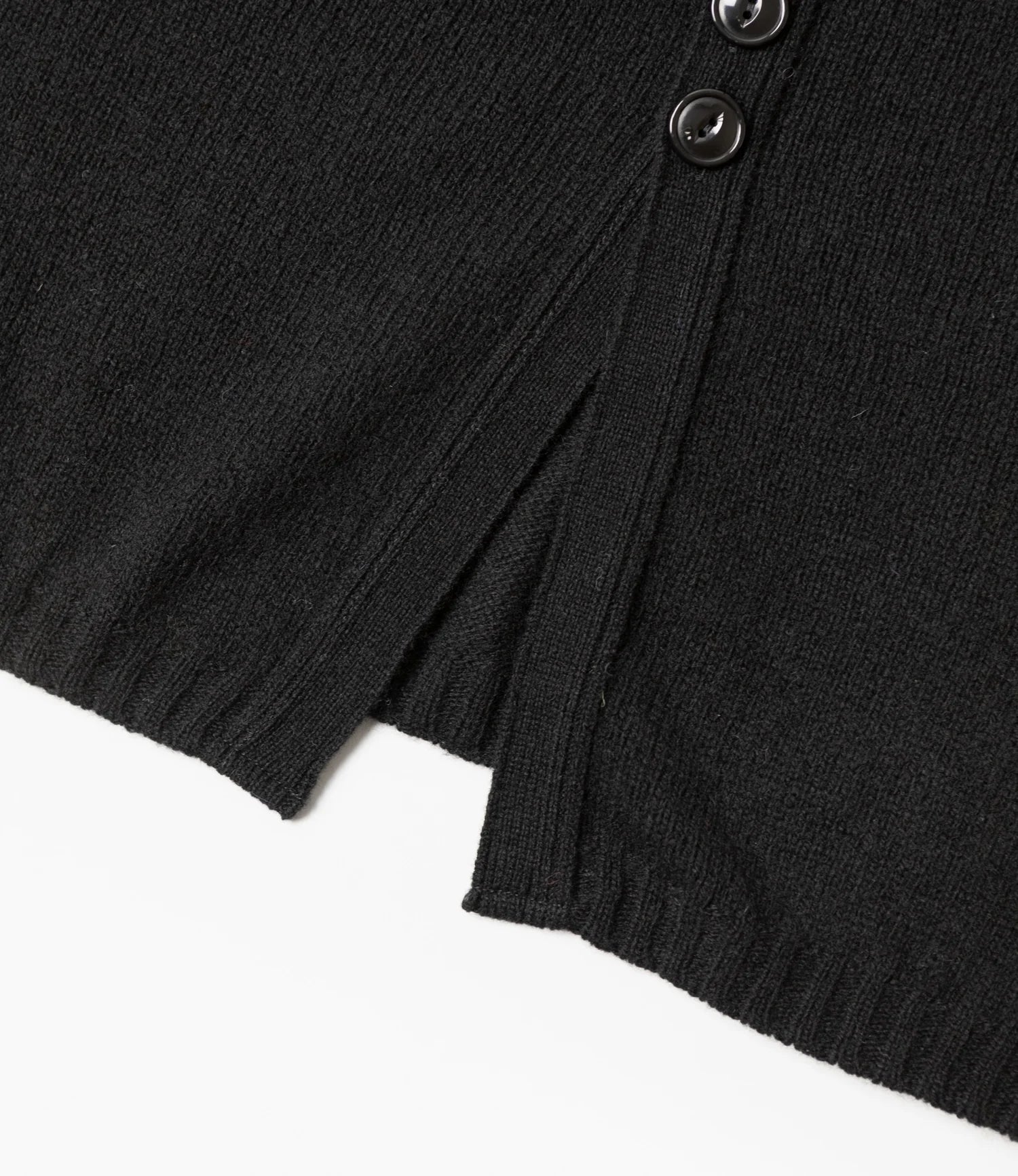 Fisherman Cardigan - Black - Shetland Wool