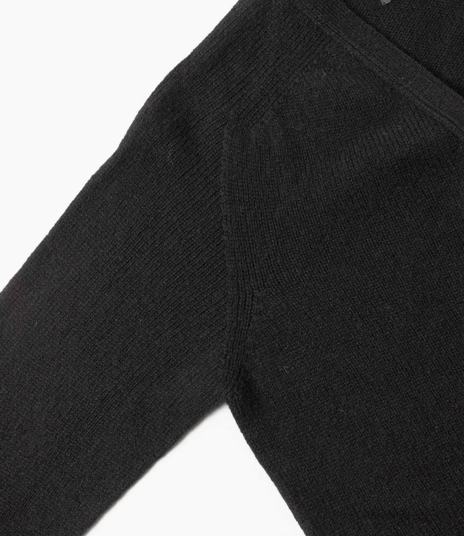 Fisherman Cardigan - Black - Shetland Wool