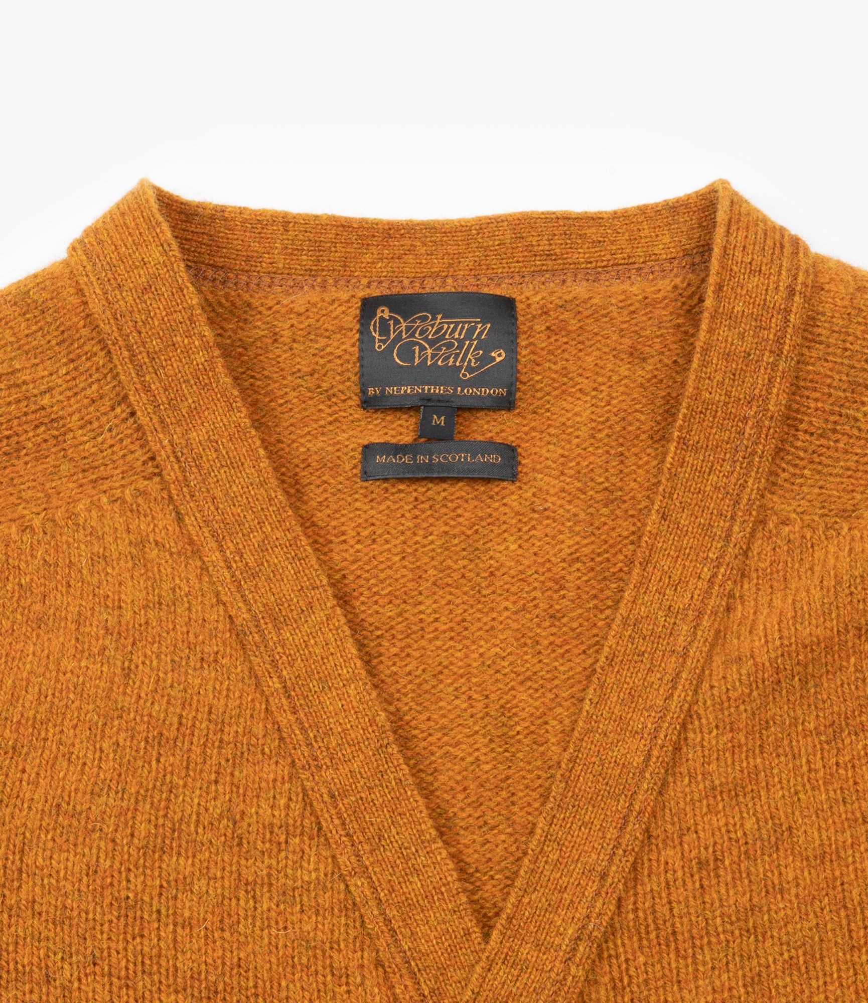 Fisherman Shetland Cardigan - Orange