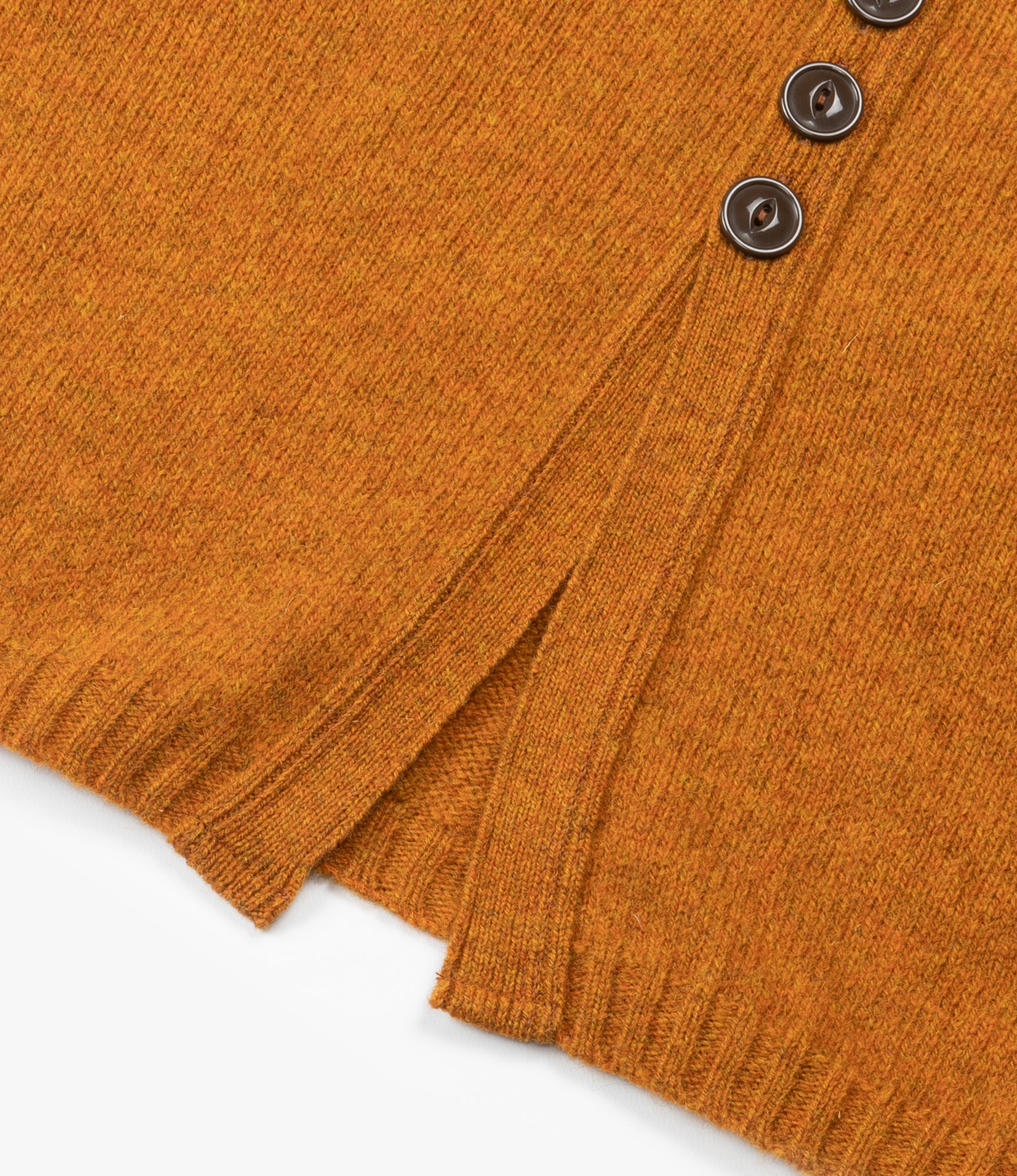 Fisherman Shetland Cardigan - Orange