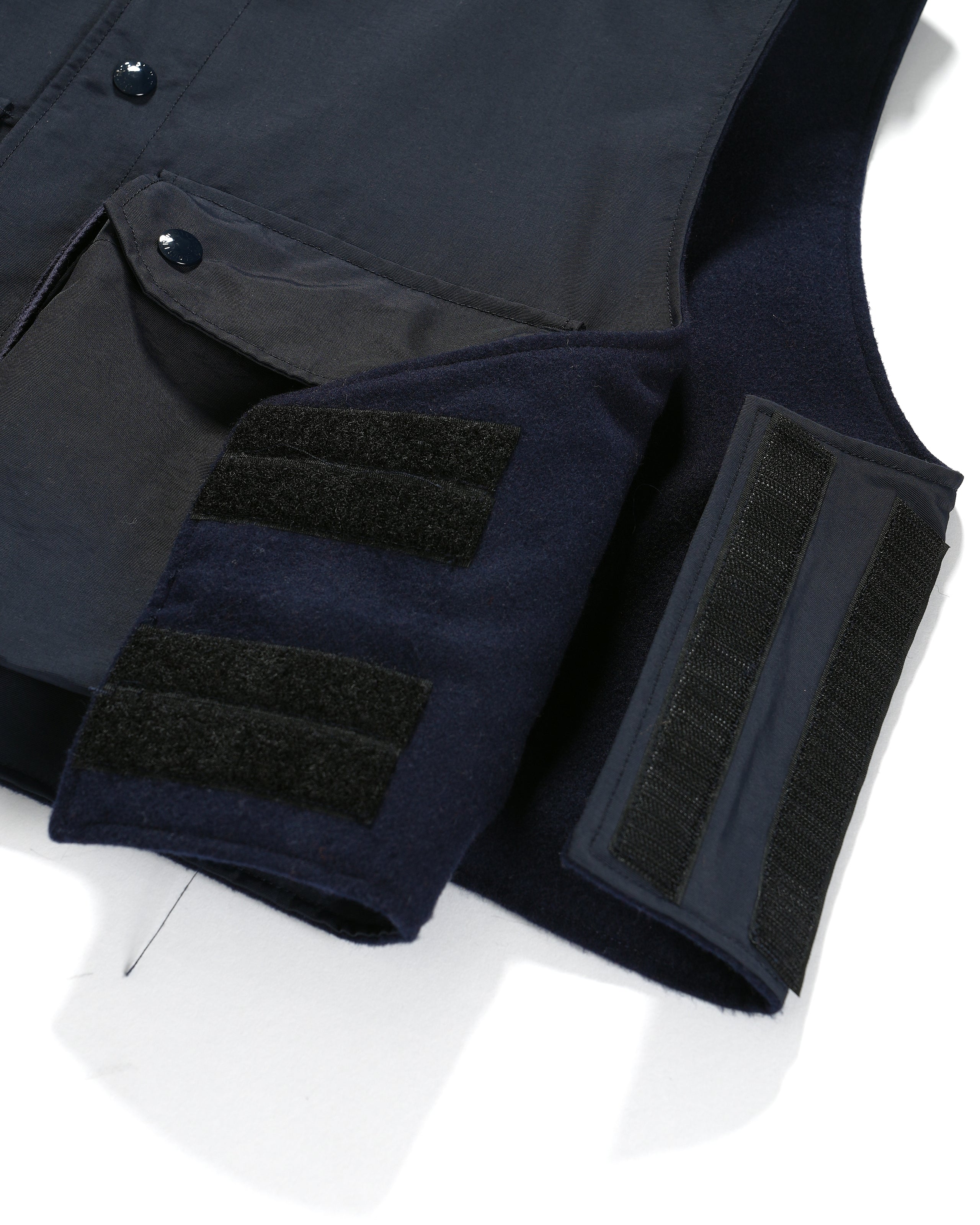 Hooded Short Vest - Dk. Navy Nylon Poplin