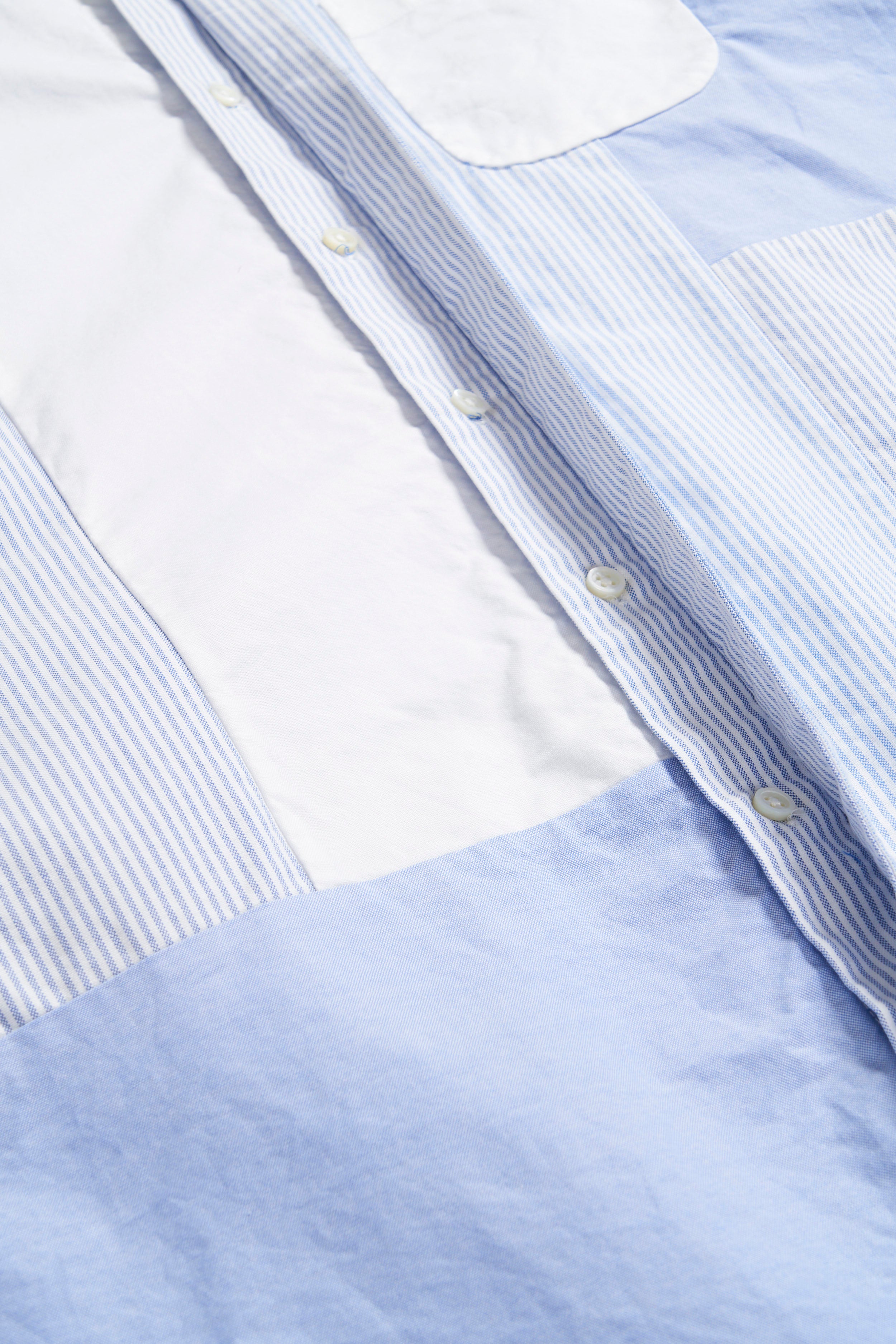 Combo Short Collar Shirt - White Cotton Oxford