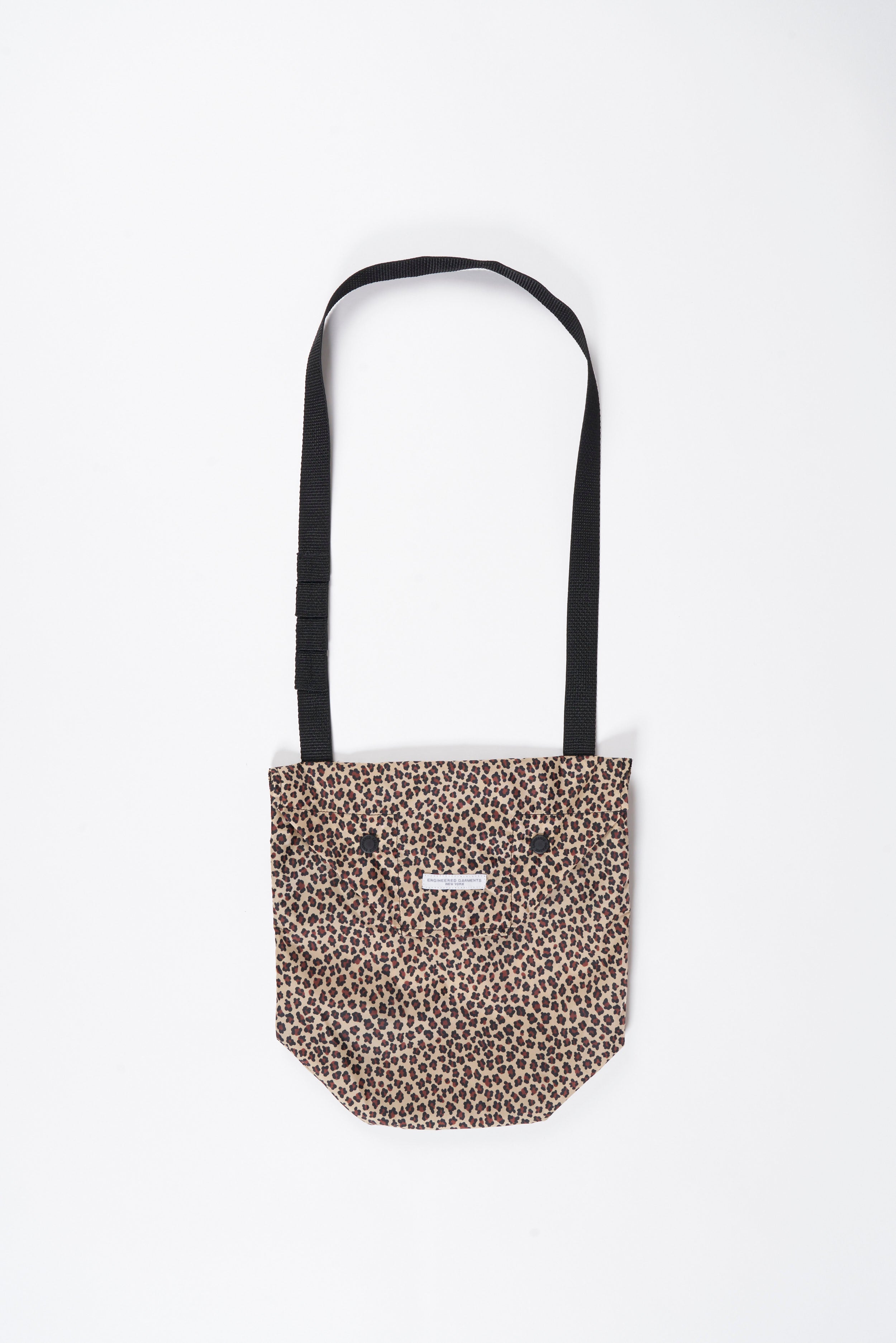 Shoulder Pouch - Khaki Nylon Leopard Print