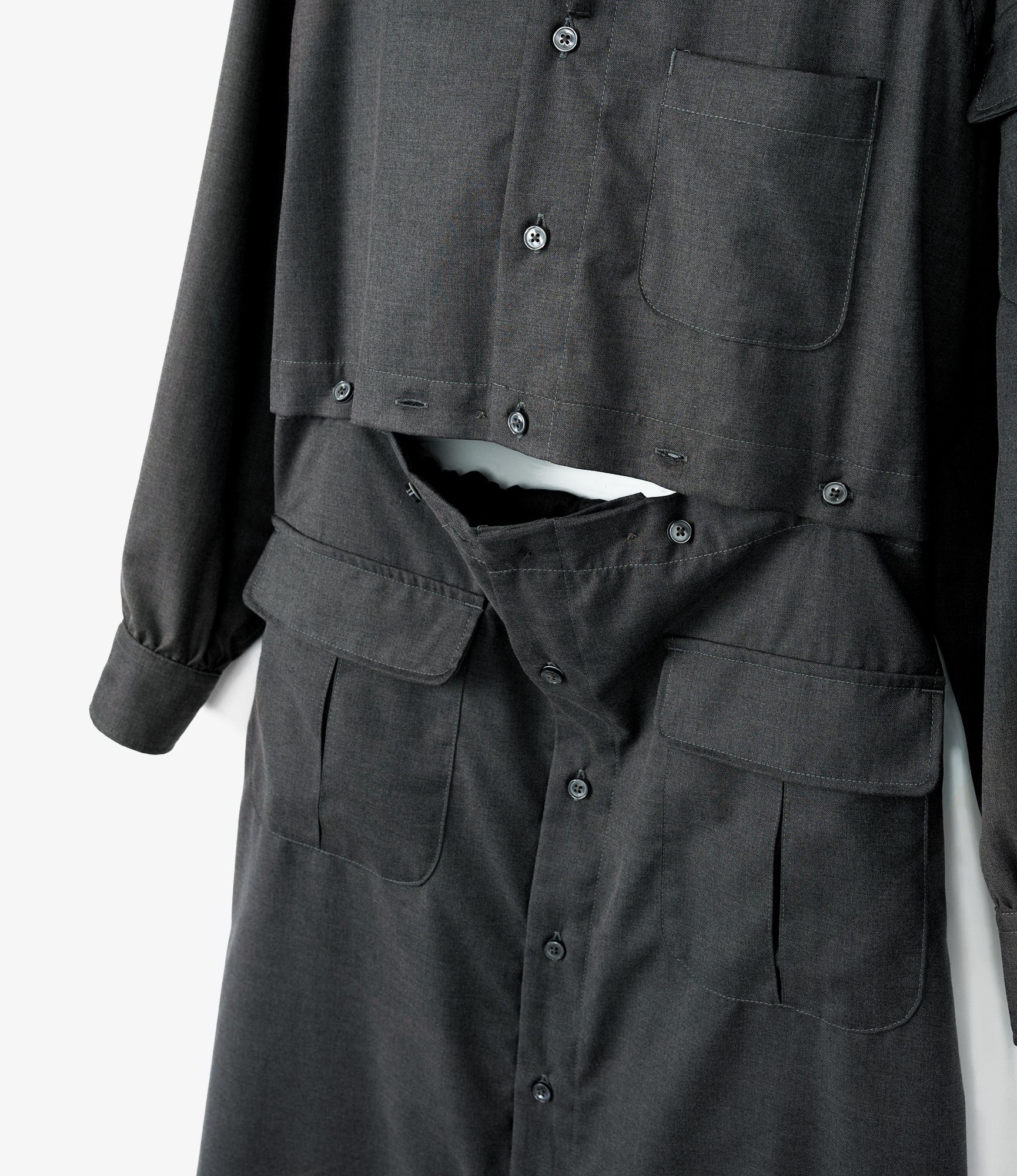 Shifting Dress - Charcoal Gabardine