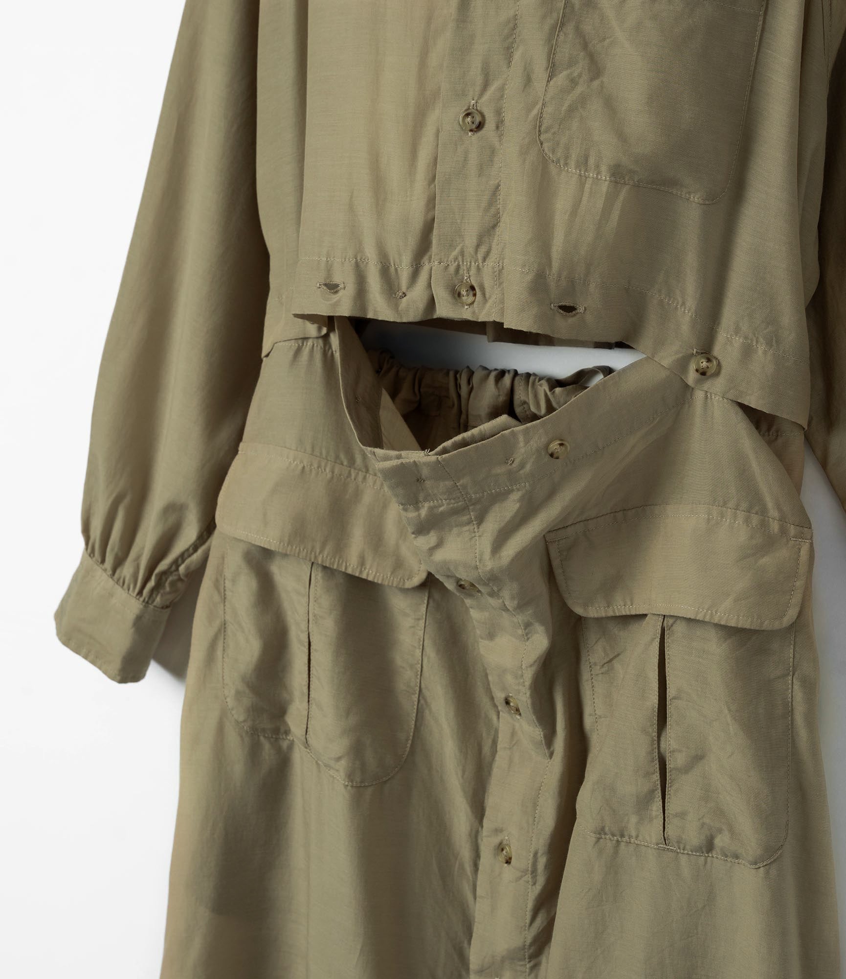 Shifting Dress - Khaki Sheer Cupro