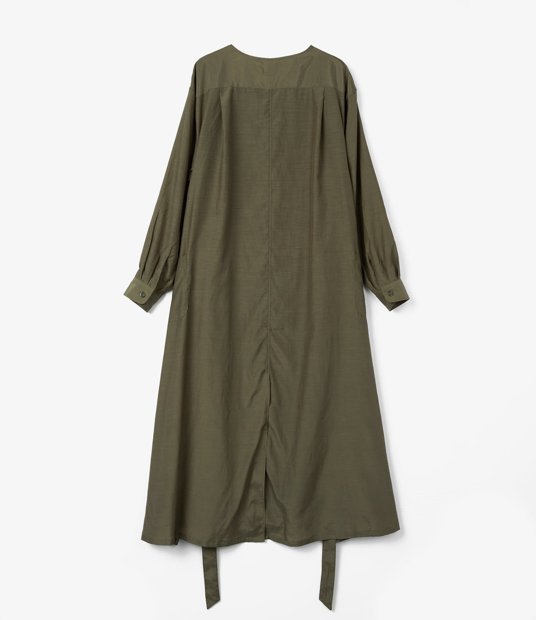Tie Dress - Olive Sheer Cupro