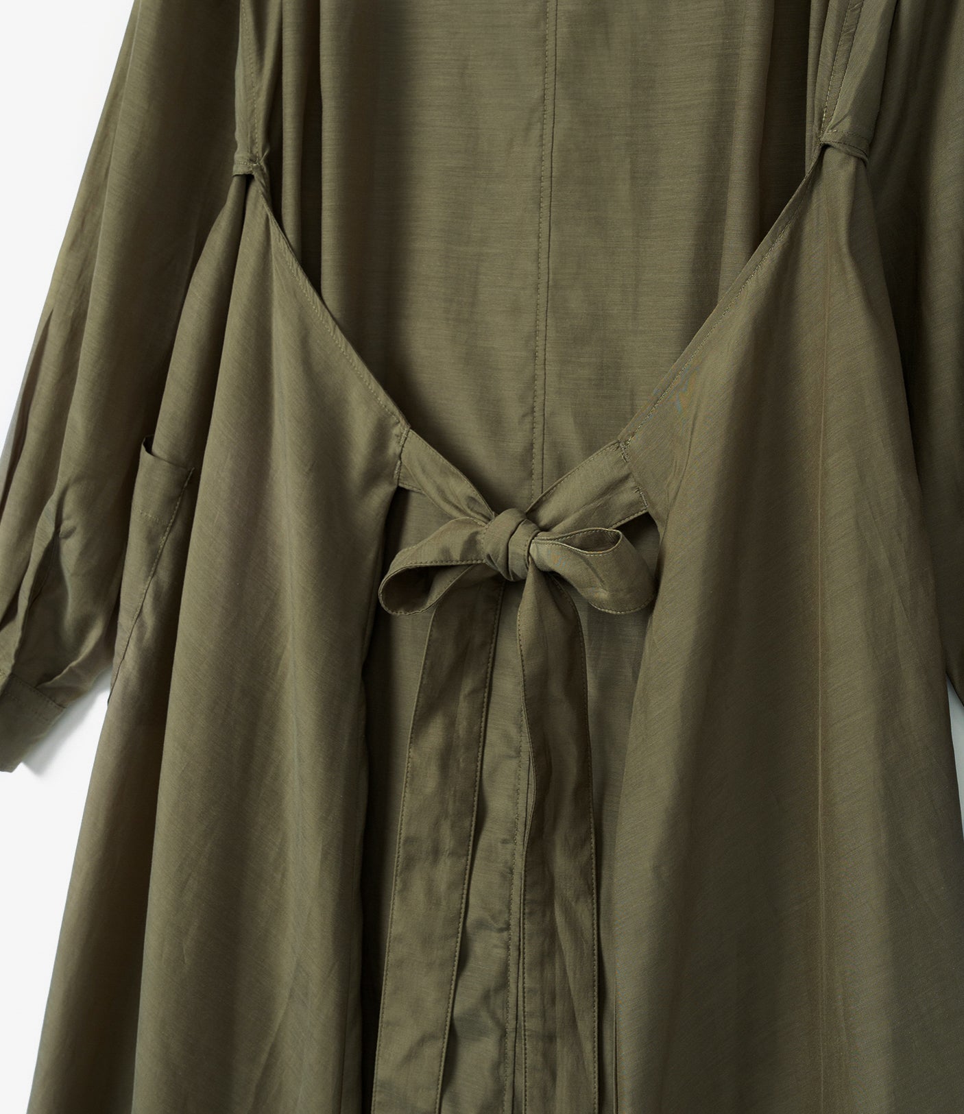 Tie Dress - Olive Sheer Cupro