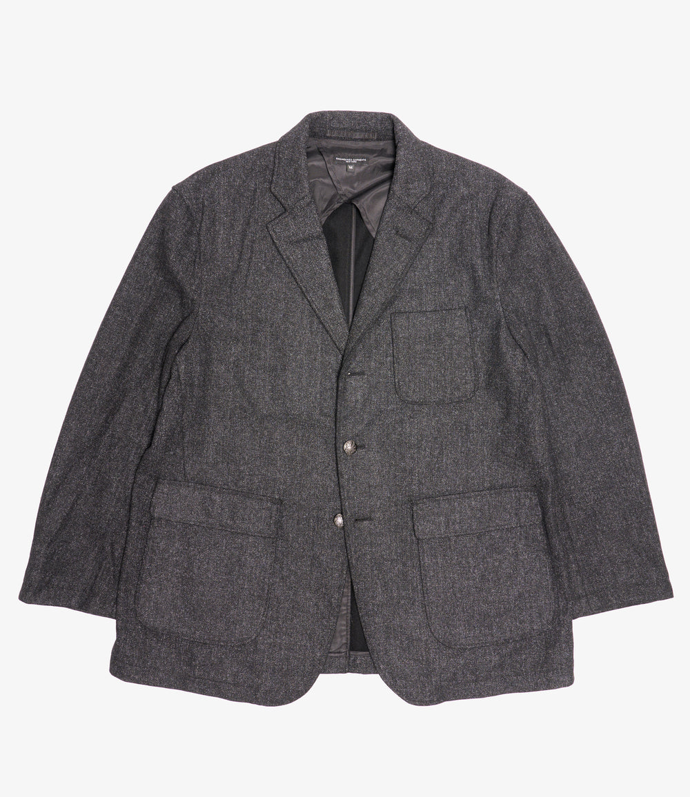 Nepenthes Special - Ivy Blazer - Charcoal Poly Wool Printed 