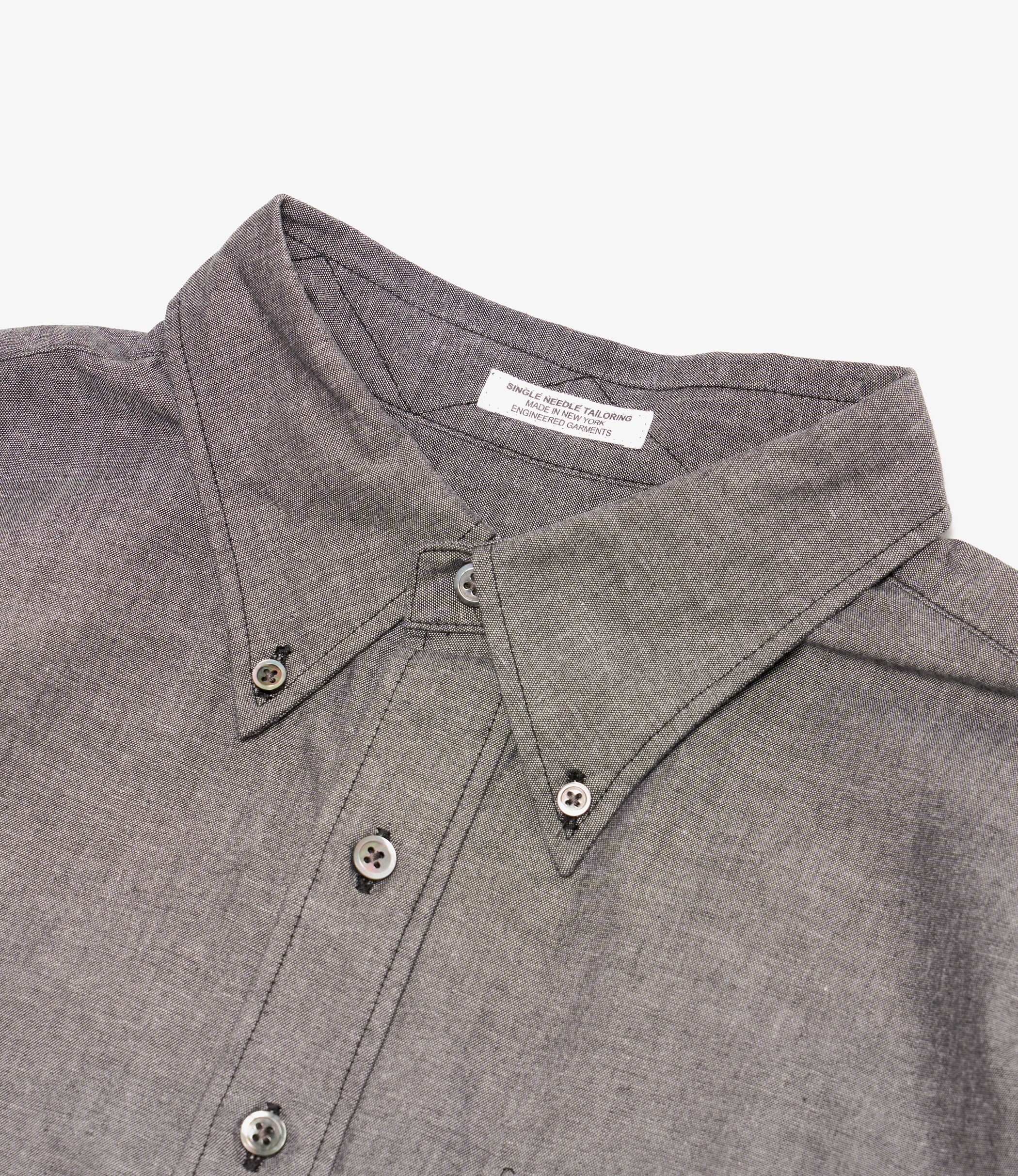 Nepenthes Special - Ivy BD Shirt - Grey Cotton Chambray