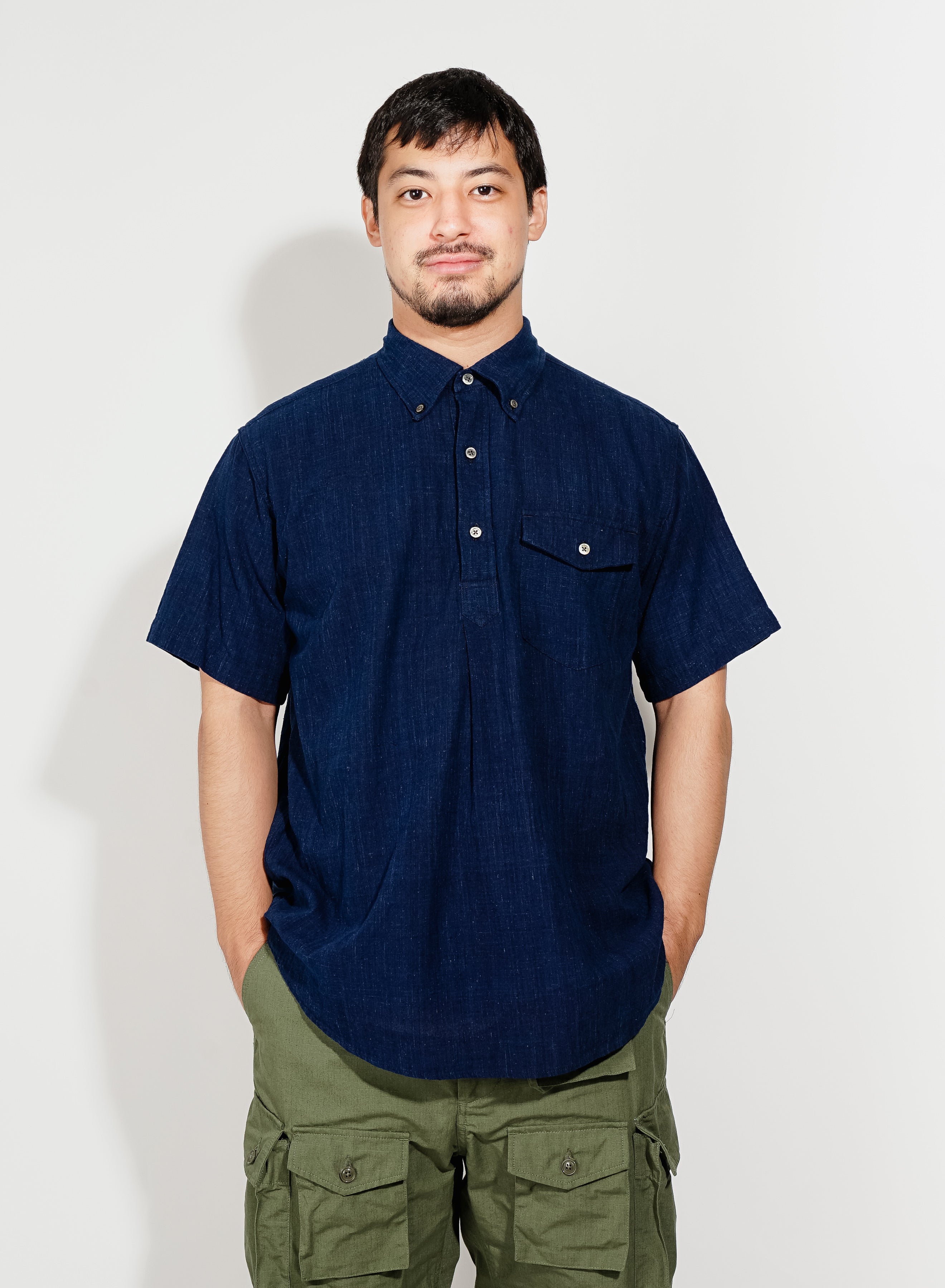 Popover BD Shirt - Navy Cotton Voile