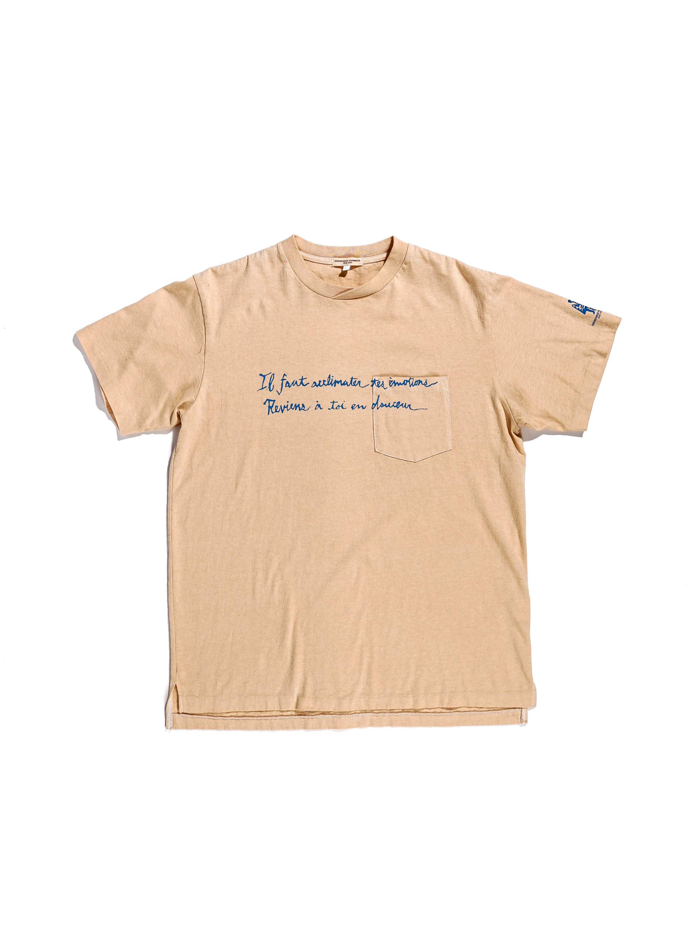 Printed Crew Neck T-shirt, Beige