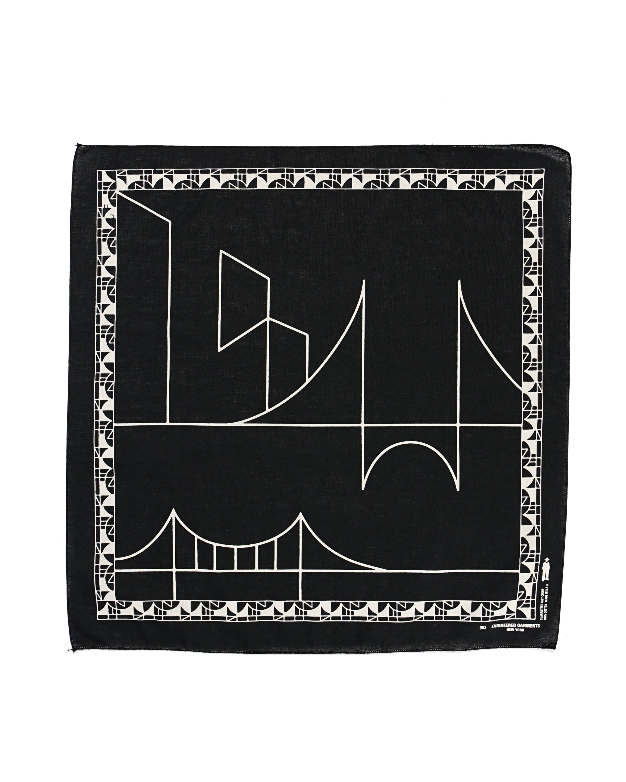 Printed Bandana - Black - Stained Glass