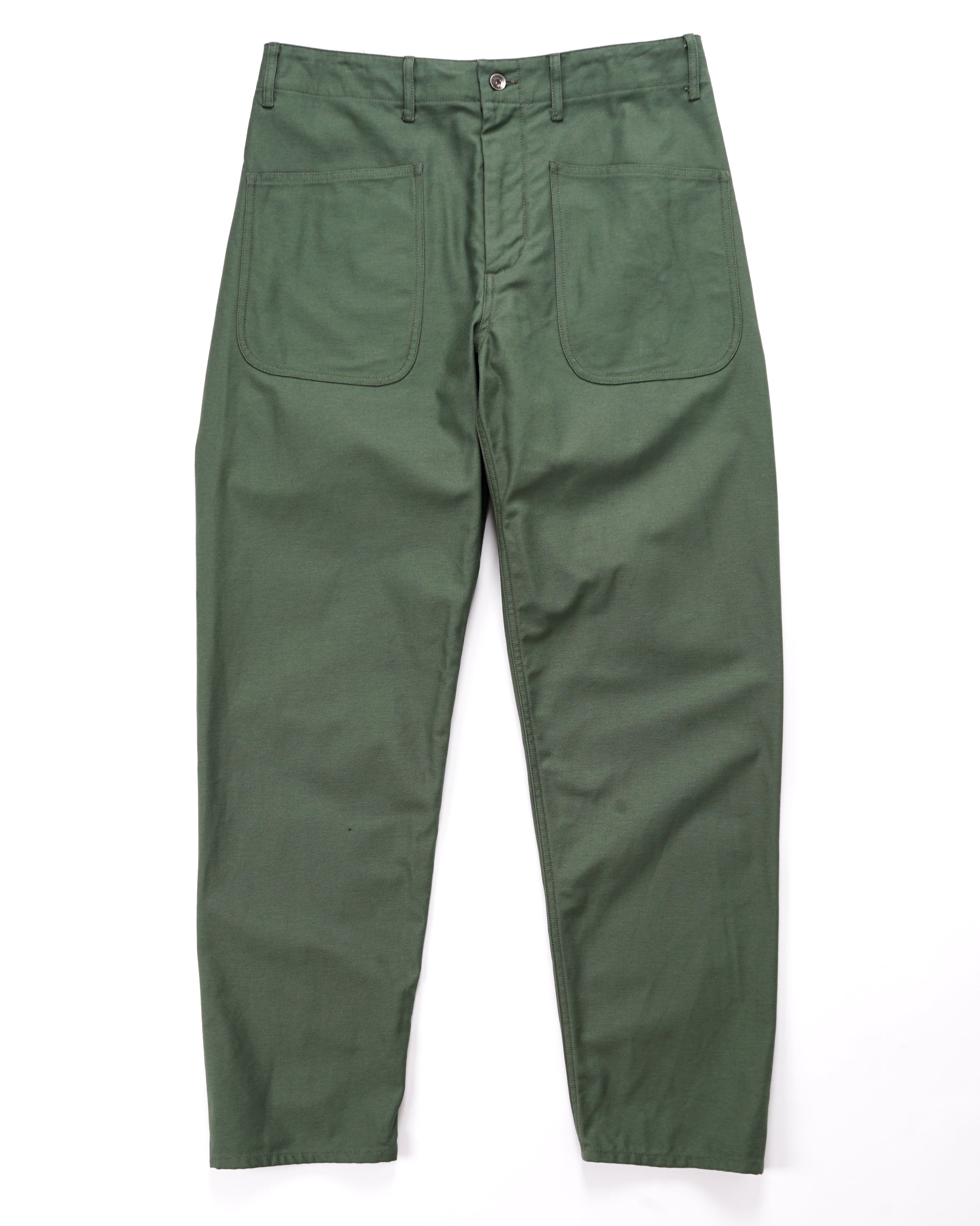 Utility Pant - Olive Cotton Reverse Sateen
