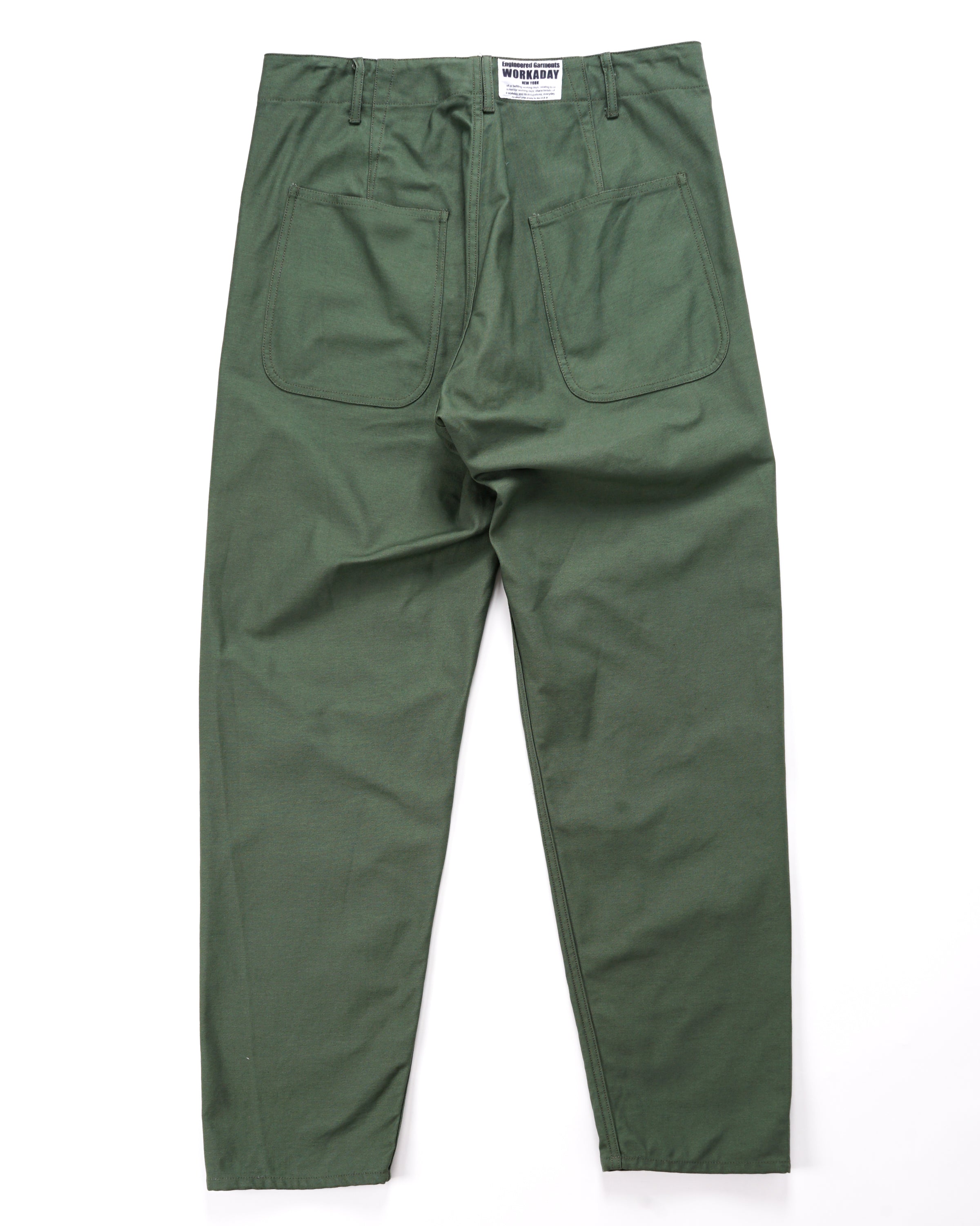 Utility Pant - Olive Cotton Reverse Sateen
