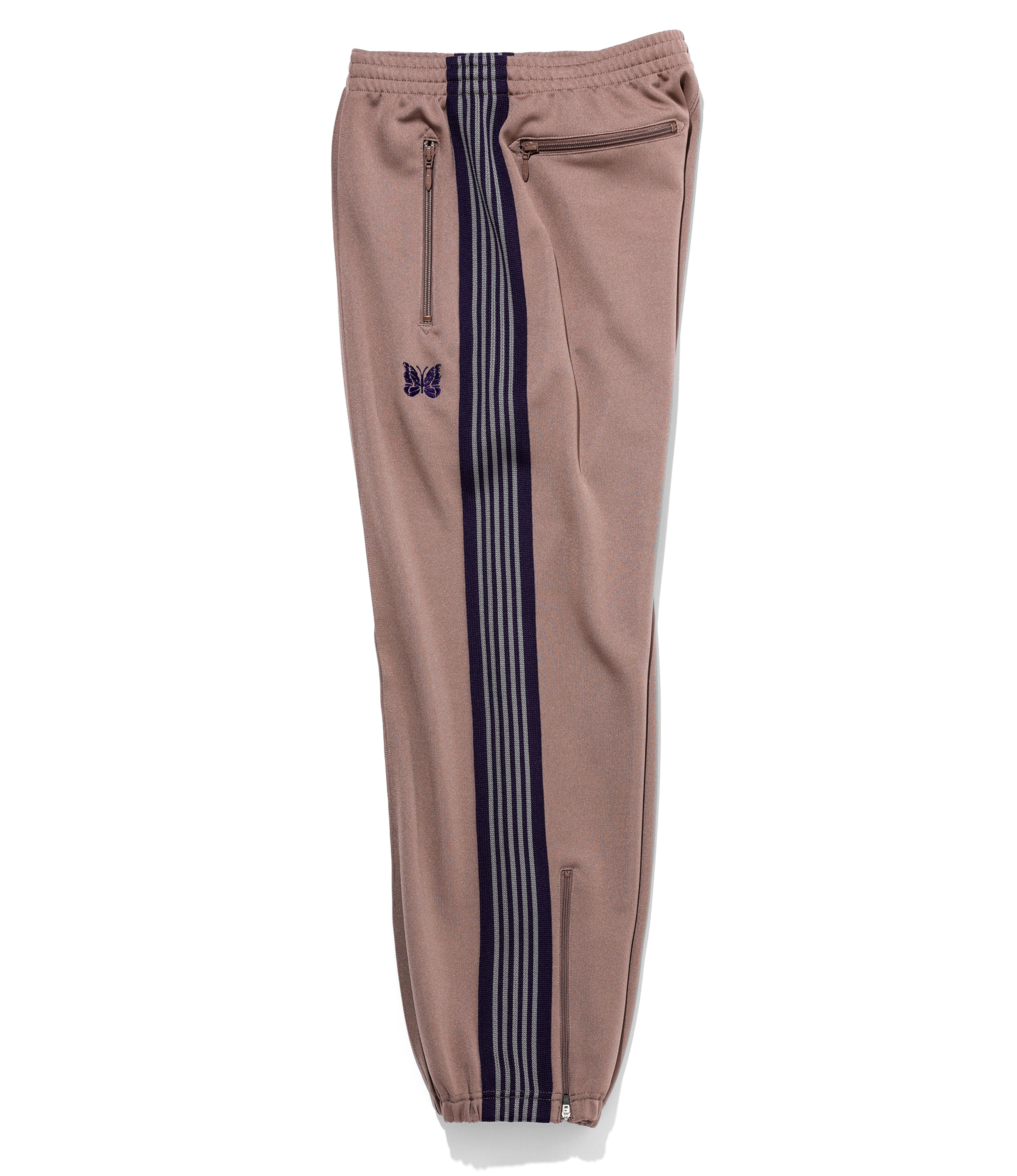Zipped Track Pant - Taupe - Poly Smooth