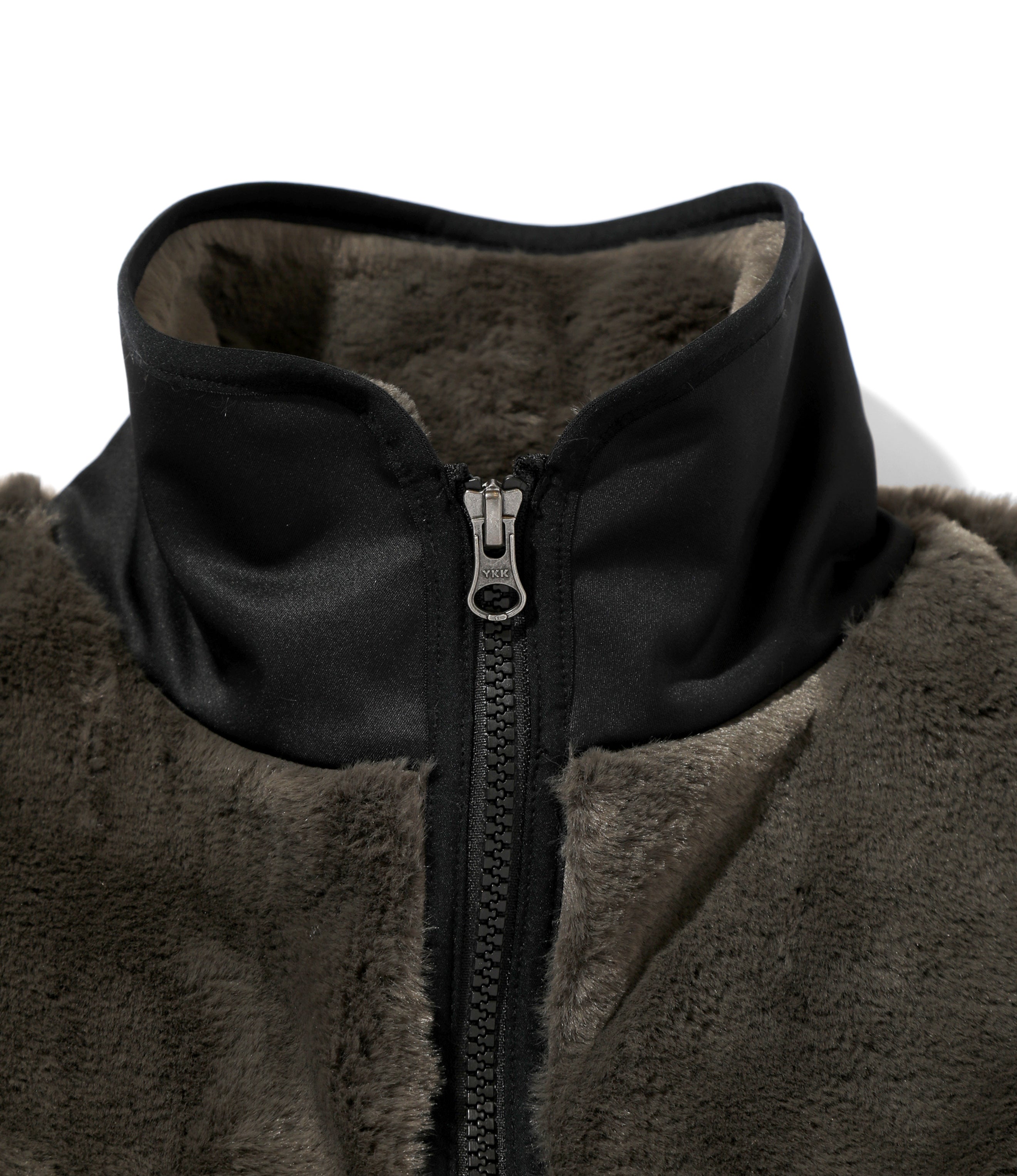 Piping Vest - Charcoal - Micro Fur | Nepenthes New York