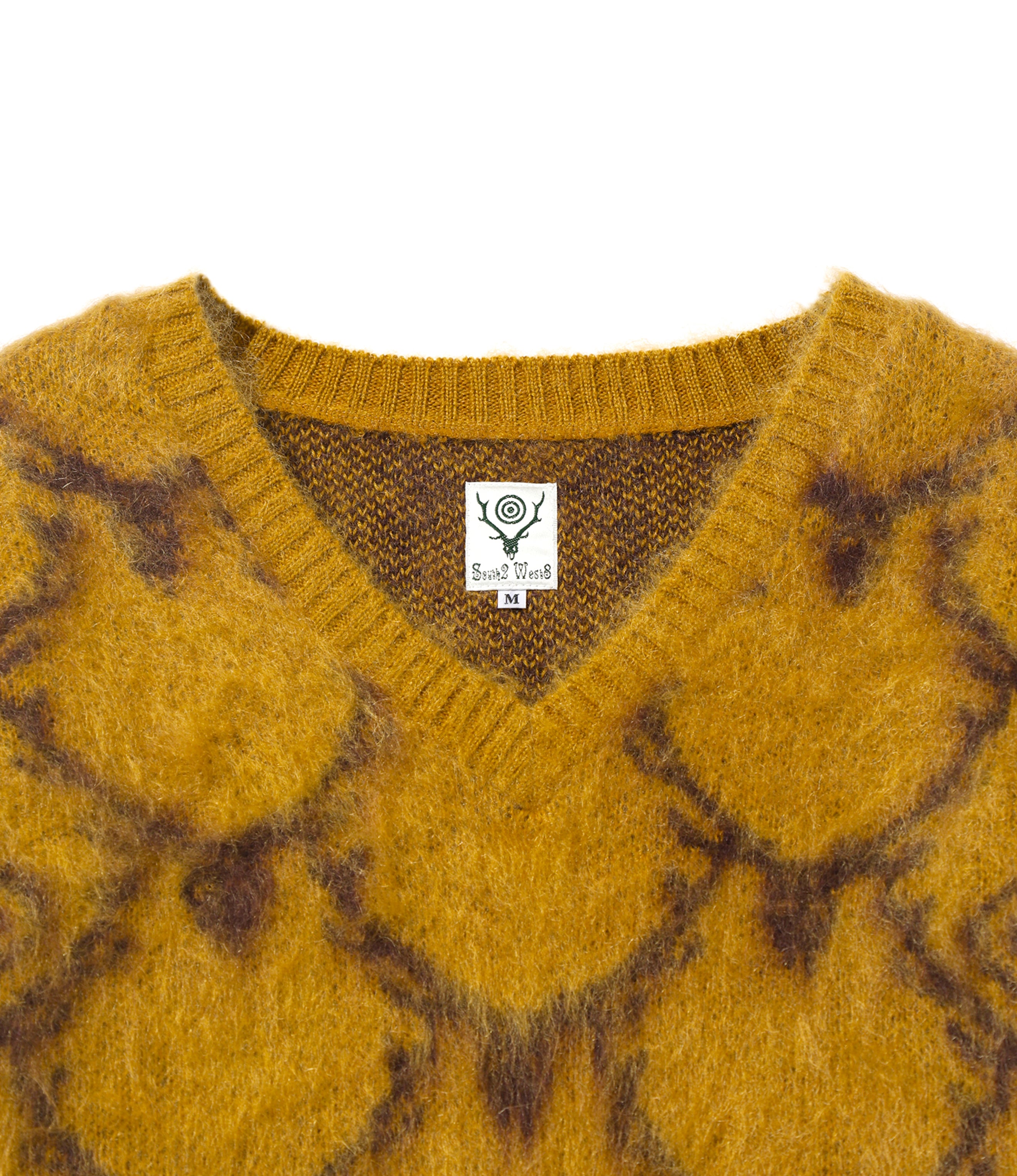 Loose Fit V Neck Sweater - Yellow Gold - Skull & Target