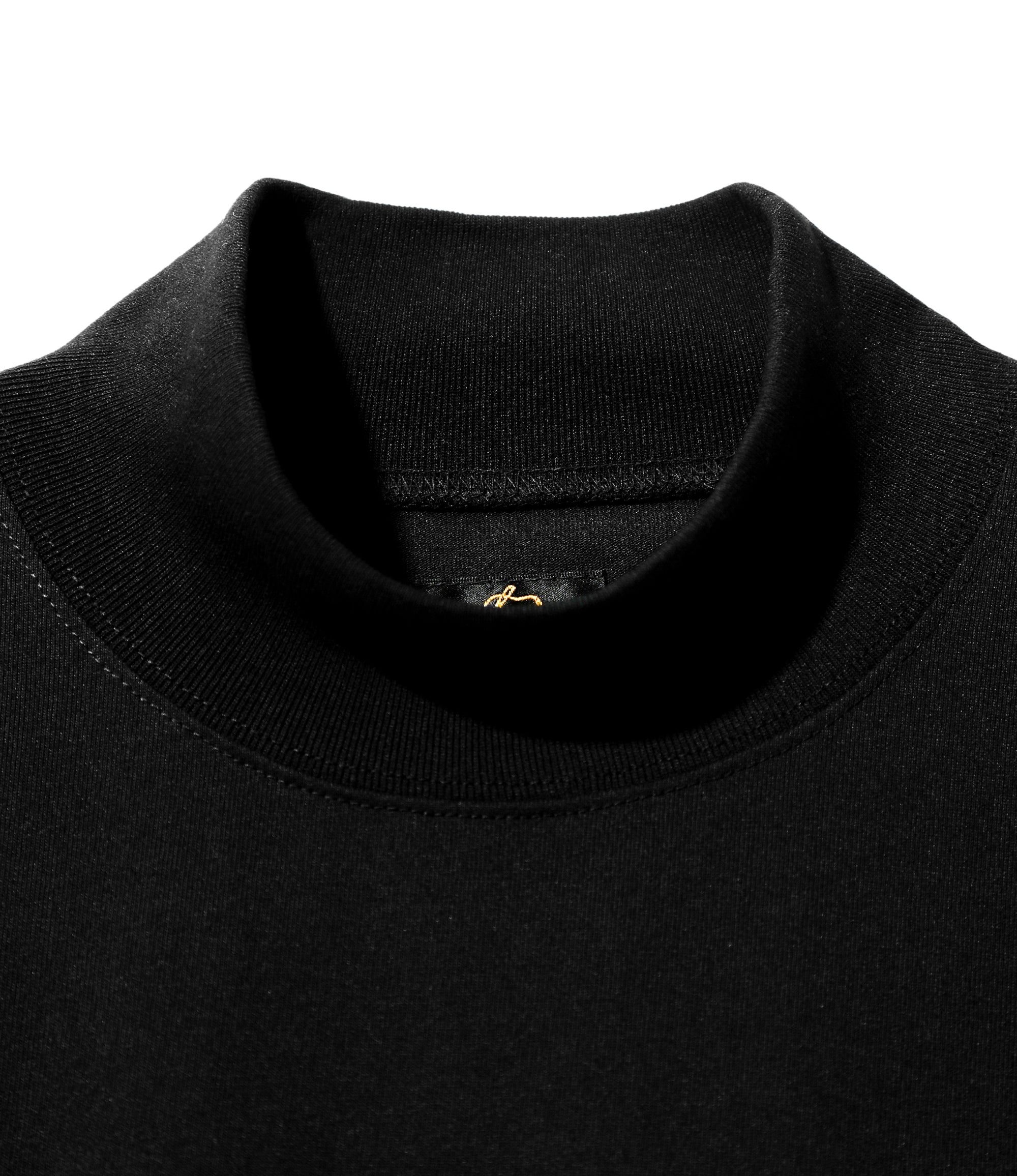 L/S Mock Neck Tee - Black - Poly Jersey | Nepenthes New York