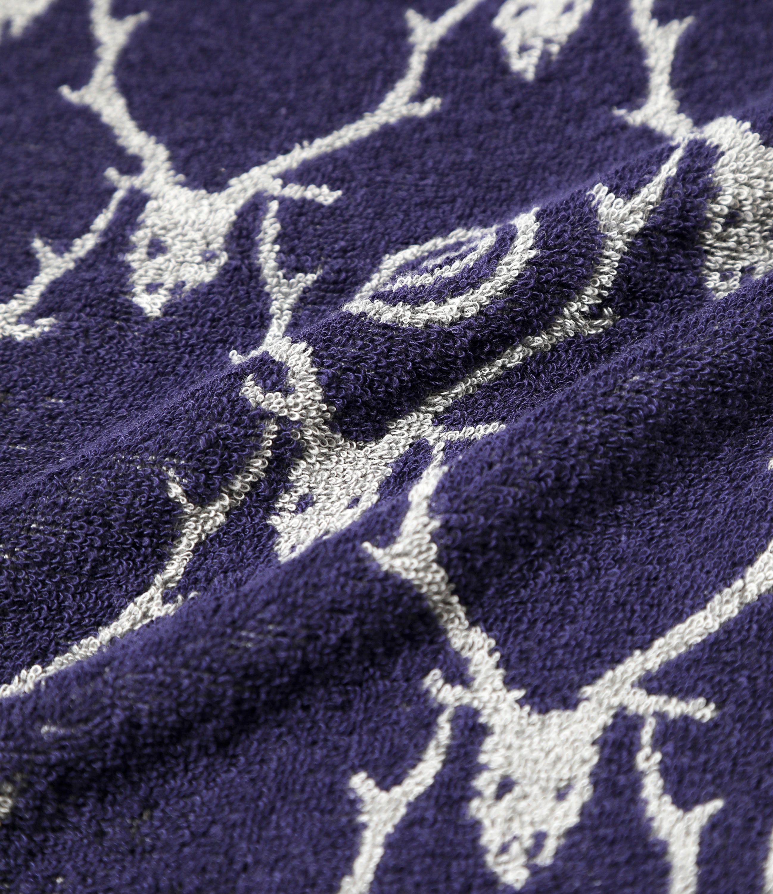 Wash Towel - Grey/Purple - Cotton Pile Jq/Skull & Target