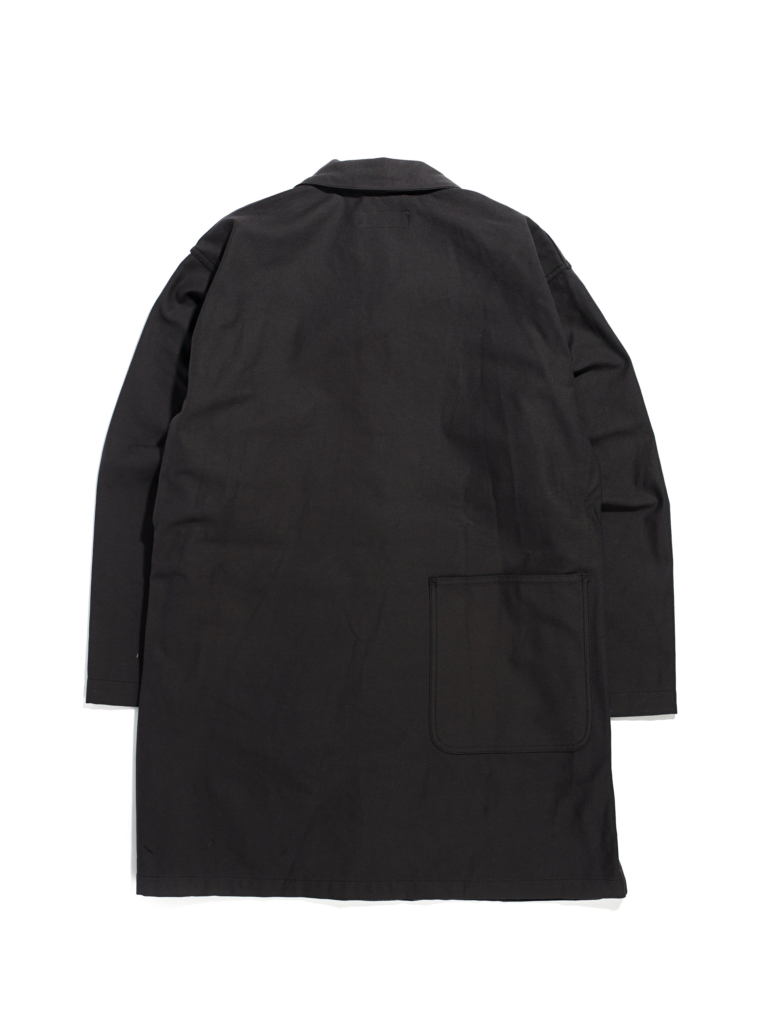 Shop Coat - Black Cotton Reverse Sateen